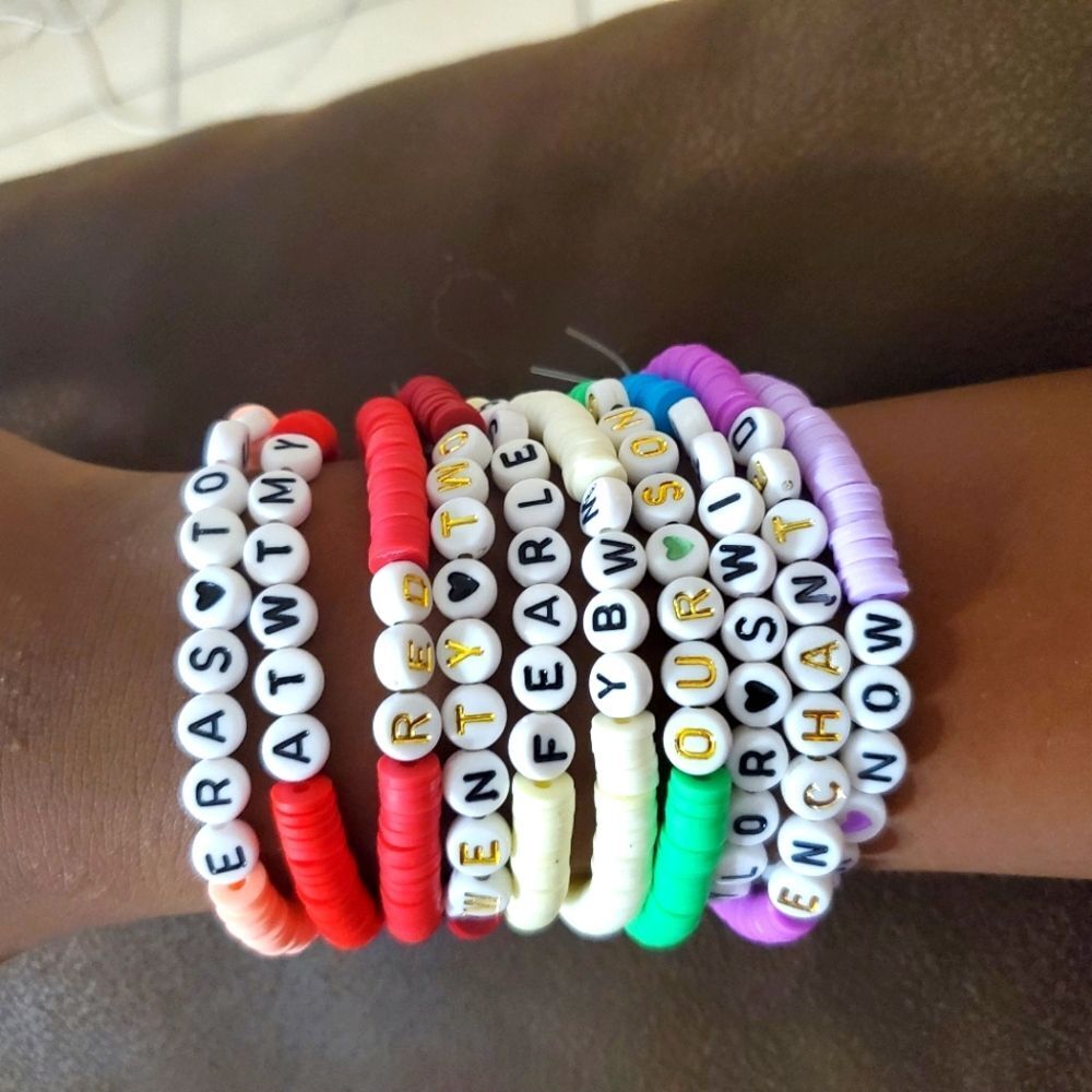 Handmade Customized Heishi Polymer Clay Bead Stretchy Taylor Swift Bracelets